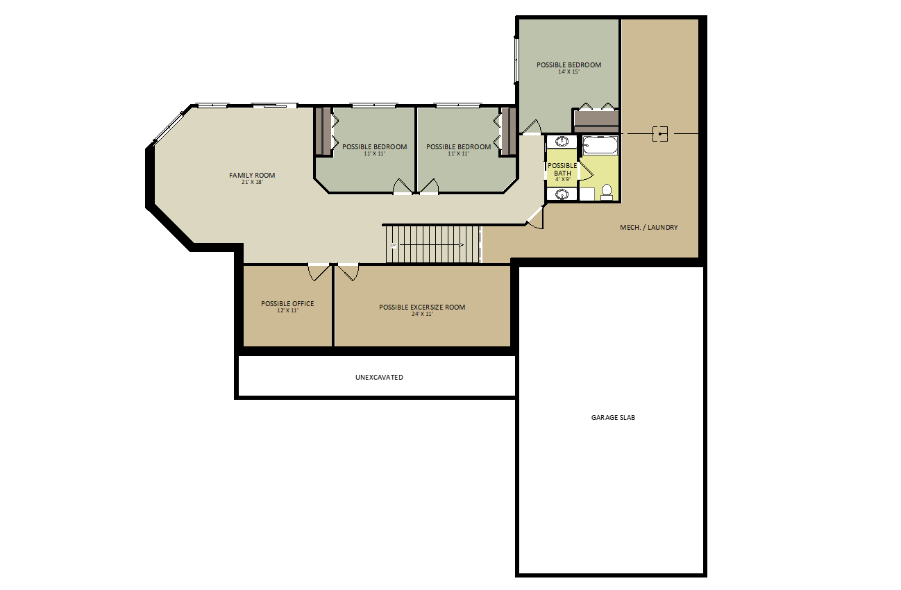 QuincyLower Level Floor Plan